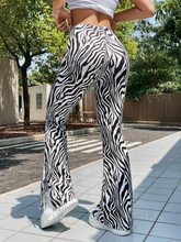 Zebra Pattern Knitted Tight Flare Pants SS24-FD